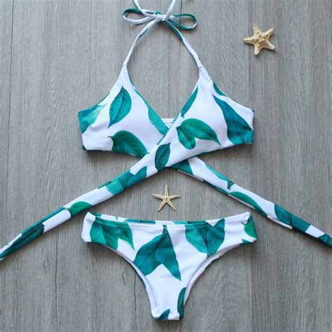melphieer sexy cross bikinis women 2017 bandage brazilian swimsuit tropical swimwear bikini set