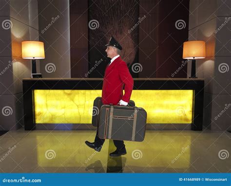 Porter Baggage Handler Hotel Clerk Luxury Resort Worker Stock Image