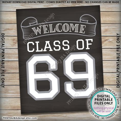Class Of 69 Sign Welcome Class Of 1969 Reunion Decorations Etsy