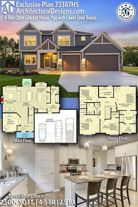 Maybe you would like to learn more about one of these? Plan 73387HS: Exclusive 4-Bed Open Concept House Plan with ...