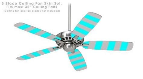 Ceiling Fan Skin Kit Fits Most 42inch Fans Psycho Stripes Neon Teal