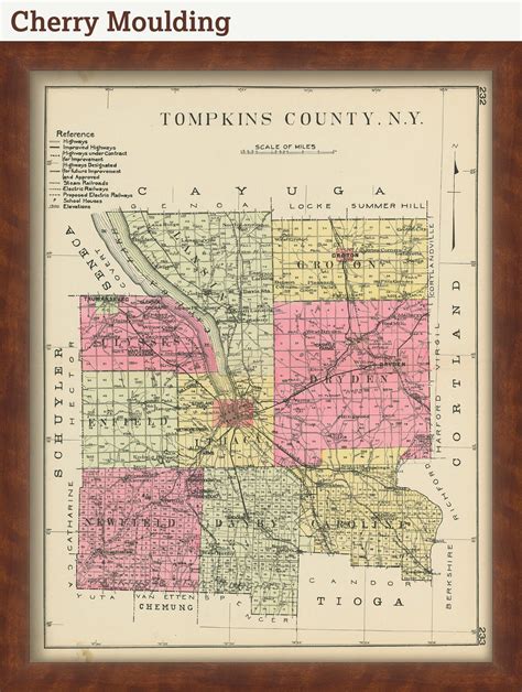 Tompkins County New York 1912 Map Replica Or Genuine Etsy