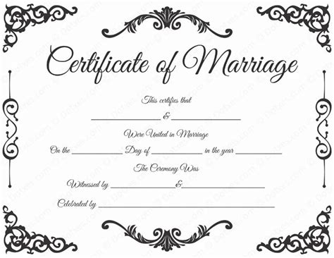 Traditional Corner Marriage Certificate Template Dotxes Marriage Certificate Marriage