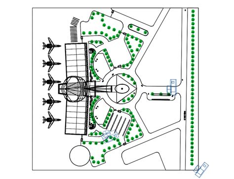Domestic Airport Runway And Landscaping Structure Details Dwg File
