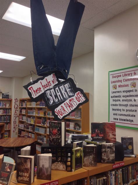 Halloween And October Book Display Scary Books Durgee Library