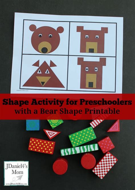 Paint, paper, glue, scissors and more for tons of crafting fun for preschoolers! Shape Activity for Preschoolers with Free Bear Shape ...