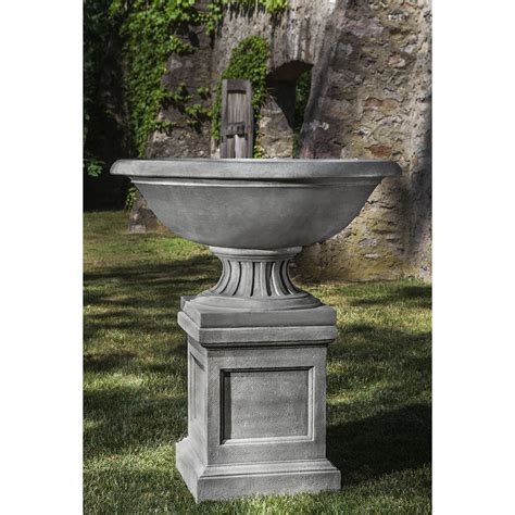A handsome garden urn plant pot with a rounded shape and wide mouth. Kinsey Garden Decor Fonthill Urn on Pedestal Extra Large ...