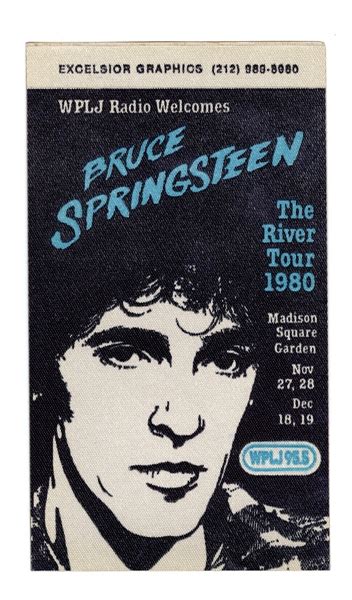 Lot Detail Bruce Springsteen 1980 River Tour Original Cloth Backstage