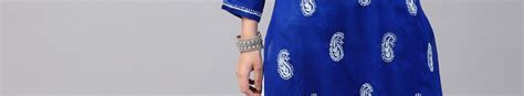 Buy Saadgi Women Blue And White Chikankari Embroidered Straight Kurta