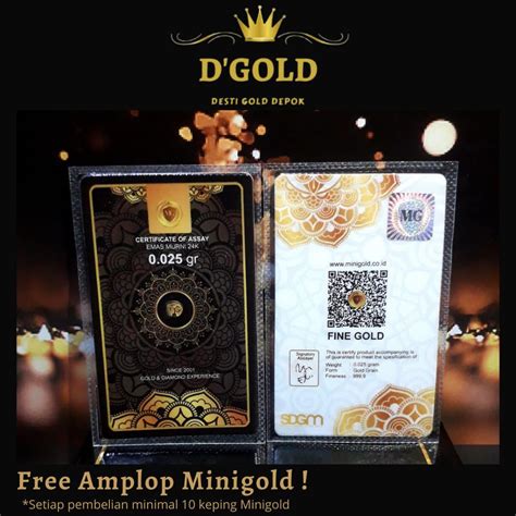 Minigold 0025 Gram Logam Mulia Emas 24 Karat Emas Mini Gold Shopee