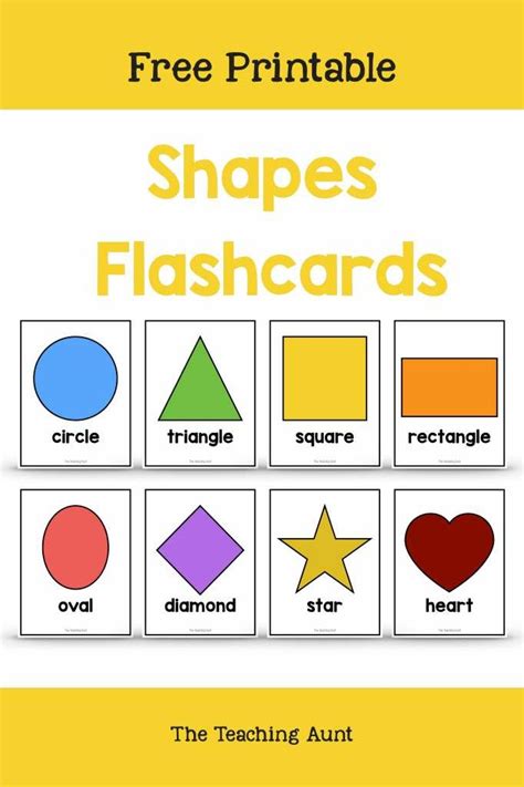 Preschool Shapes Flashcards Printable Worksheet Cave