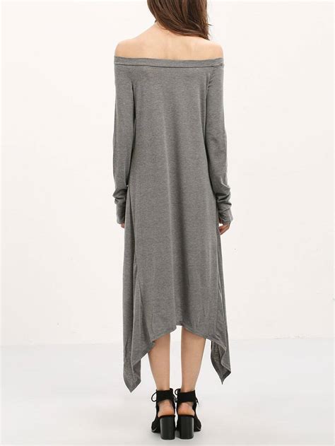 Grey Asymmetrical Casual Dress Shein Sheinside