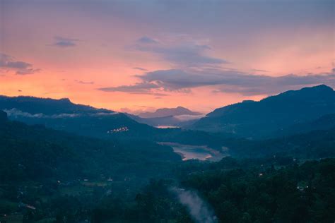541065 5325x3550 Sunset Lake Mountain Sri Lanka Viewpoint Cloud