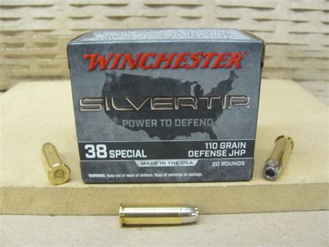 20 Round Box 38 Special 110 Grain Defense Jhp Winchester Silvertip Ammo W38st