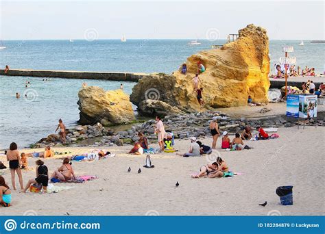 Odessa Ukraine People On The City Beach Editorial Stock Image Image Of Season Sand