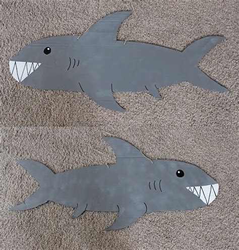 Easy Cardboard Shark Costume Shark Costumes Cardboard Costume Shark