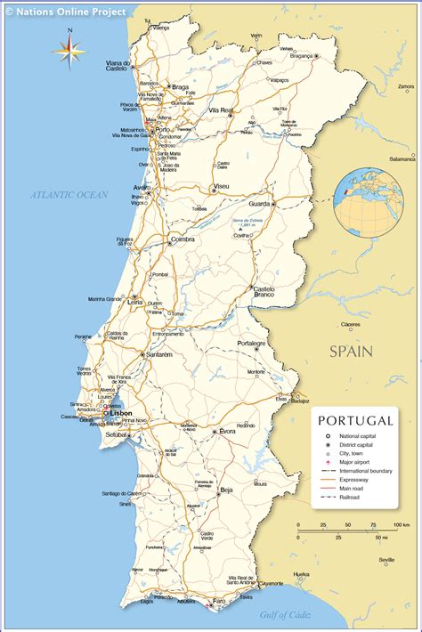 Political Map Of Portugal Nations Online Project