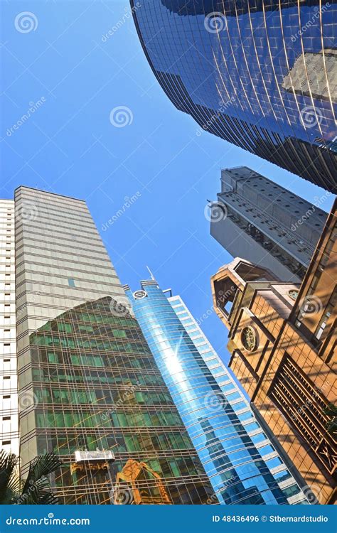 High Rise Building With Glass Panel And Reflection Stock Photo Image