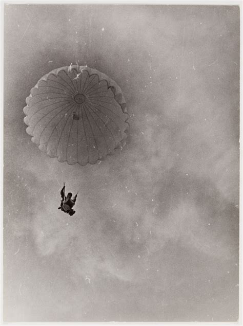 French Air Force Parachute A Parachutist Mid Jump Parachute Released