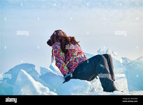 Woman And Frozen Ice Block High Resolution Stock Photography And Images
