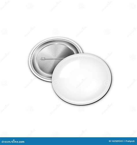 Realistic Blank White Badge On Transparent Back Stock Illustration