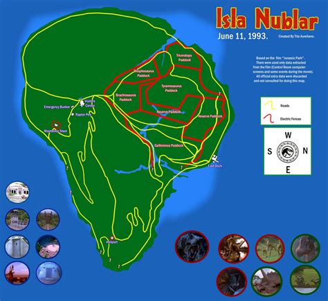 Jurassic Park Tour Map