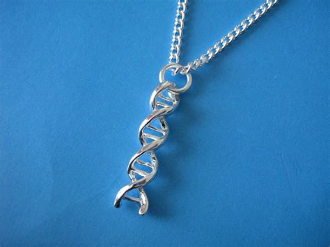 Double Helix Necklace Dna Charm Biology Student Graduation Etsy