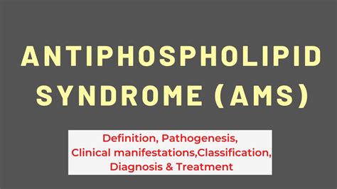 Antiphospholipid Syndrome Definition Pathogenesis Clinical