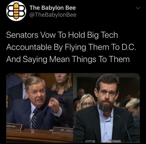 The Babylon Bee Thebabylonbee Senators Vow To Hold Big Tech