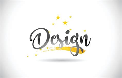 Design Word Vector Text With Golden Stars Trail And Handwritten Curved Font 4893307 Vector Art