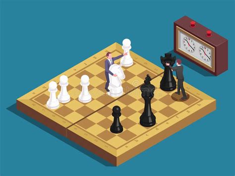 Isometric Concept Business Strategy Chessboard Stock Illustrations