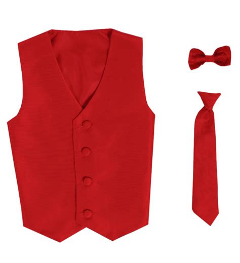 Red Poly Silk Boys Vest And Tie Set 3m 14 Rachels Promise Vest And