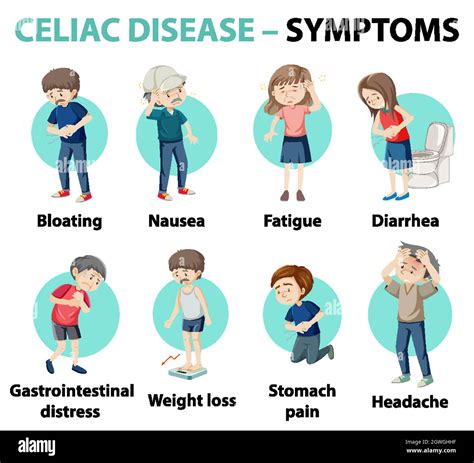Celiac Disease Symptoms Information Infographic Stock Vector Image