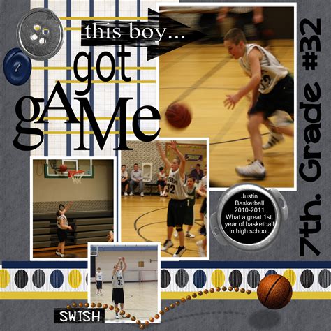 Basketball Scrapbook Page Baseball Scrapbook Graduation Scrapbook