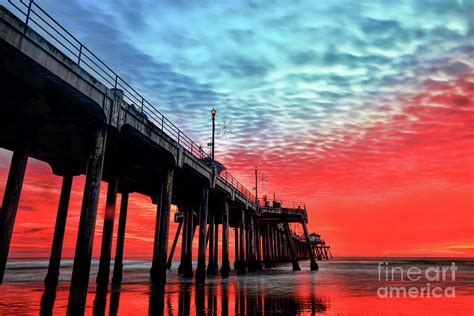 Huntington Beach Pier Sunset Photograph By Peter Dang Pixels