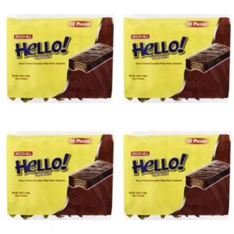 Hello Choco Coated Chocolate Filled Wafer Sandwich 15g X 10s 4packs