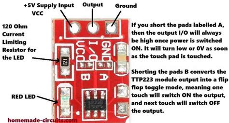 How To Use Ttp223 Capacitive Touch Switch Module Pinouts Explained