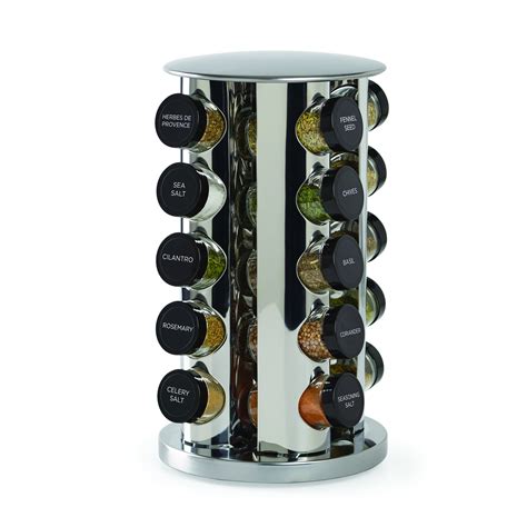 Kamenstein 5123721 Ellington 16 Jar Revolving Countertop Spice Rack