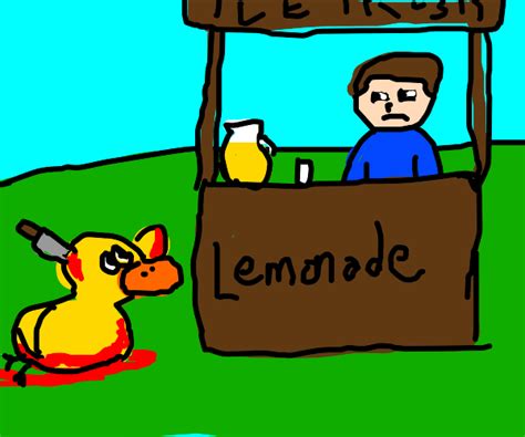 a duck walked up to a lemonade stand drawception