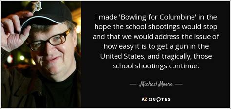 Marilyn manson on stage in 1997. Michael Moore quote: I made 'Bowling for Columbine' in the hope the school...