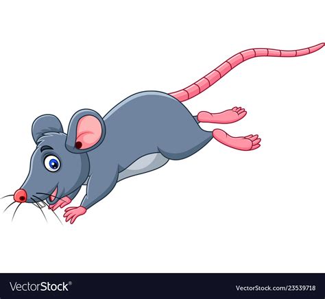 Cartoon Funny Mouse Jumping Royalty Free Vector Image
