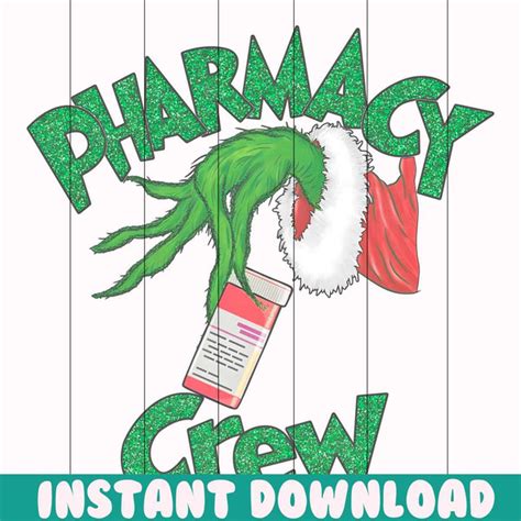 Pharmacy Crew Technician Grinch Png Sublimation Design Inspire Uplift