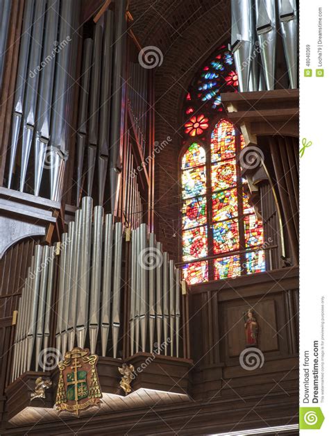 Organ In The Cathedral In Poznan Stock Image Image Of Cathedral