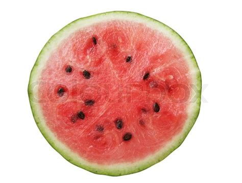 Ripe Juicy Sliced Watermelon Isolated On White Background Stock Photo