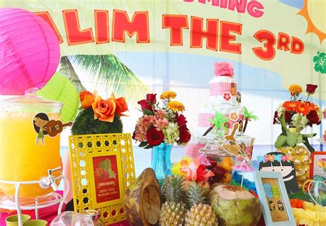 Kara's Party Ideas Hawaiian Luau baby shower via Kara's Party Ideas KarasPartyIdeas.com Cake