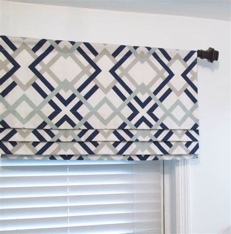 Shop teen window valences exclusively from pottery barn teen®. Faux Roman Shade/ Lined Mock Valance/ Geometric Print Navy ...