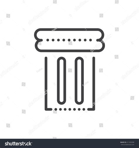Ancient Columns Icon Dotted Line Style Stock Vector Royalty Free