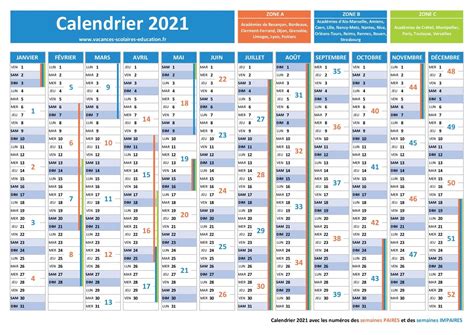 Semaine Paire Semaine Impaire Calendrier 2020 2021