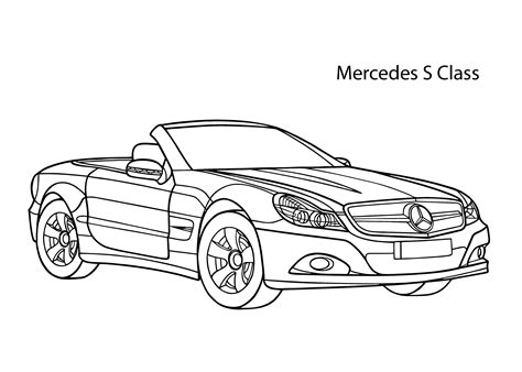 Super Car Mercedes S Class Coloring Page Cool Car Printable Free