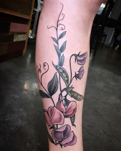 Sweet Peas By Alice Kendall Flower Tattoo Sleeve Floral Tattoo Sleeve